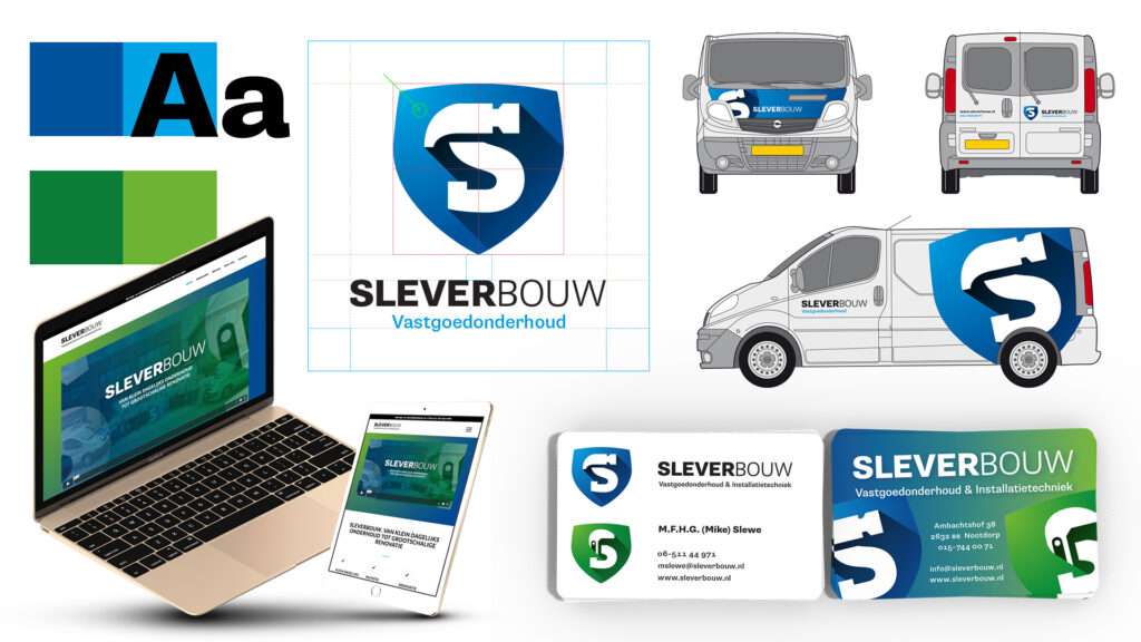 Huisstijl ontwerp SleVerBouw Vastgoedonderhoud en Installatietechniek Nootdorp Styleguide