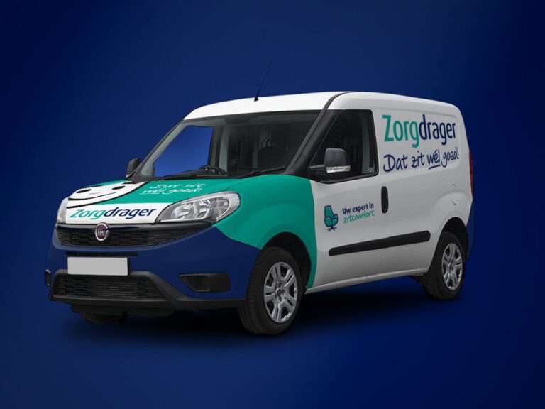 Ontwerp auto belettering Zorgdrager Delft door Aadwork uit BINK36 Den Haag