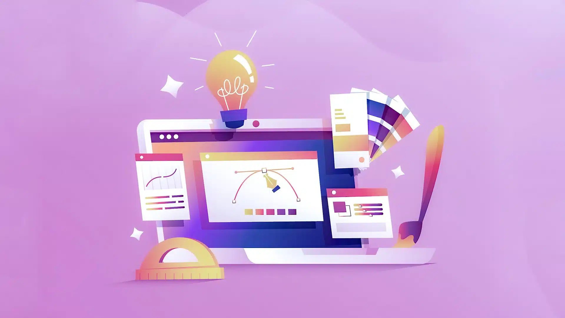 Creatief webdesign met kleurrijke elementen