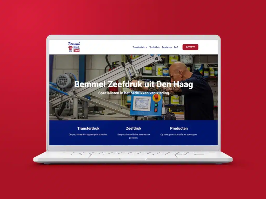 website laten maken zoals bemmel zeefdruk door aad wagner van aadwork uit bink36 in den haag