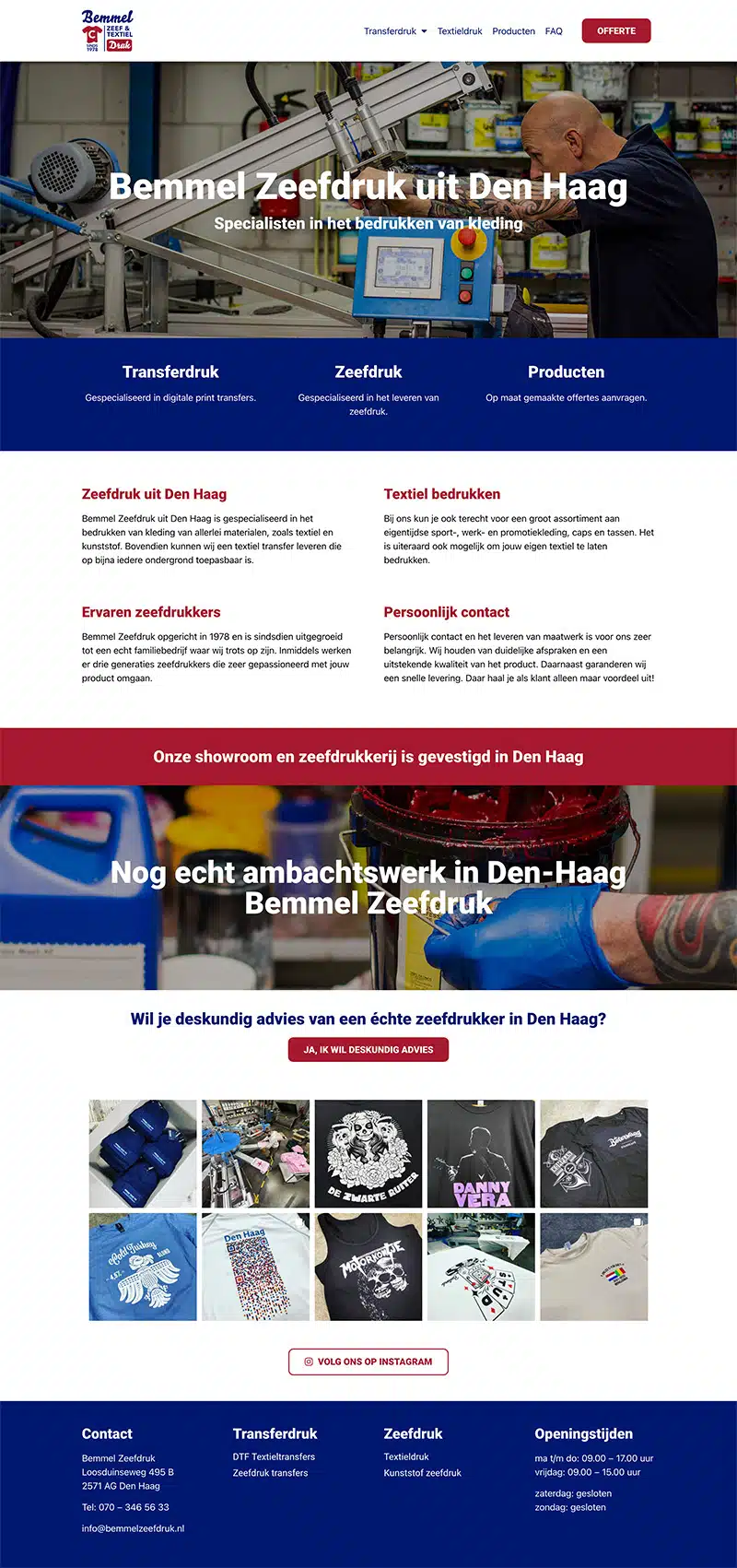 wordpress website laten maken zoals bemmel zeefdruk door aad wagner van aadwork uit bink36 in den haag