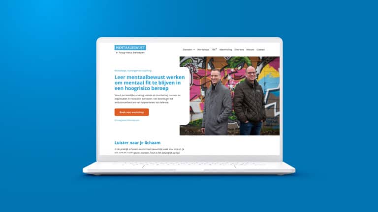 Websitevoorvertoning op laptop van de WordPress website van Mentaalbewust