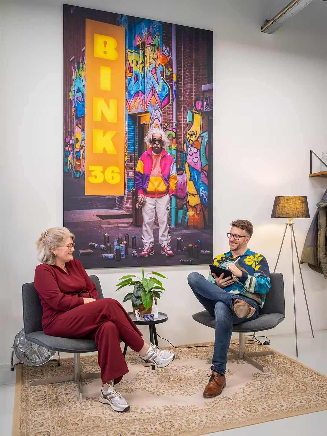 Brigitte van Cromvoirt en Aad Wagner in gesprek in BINK36